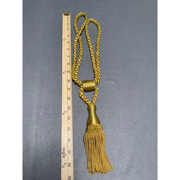 Vintage Gold Tassel Curtain Tiebacks 18" Long Elegant Home Decor - Picture 3 of 9